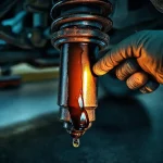 Фото по теме: Как определить пробой амортизатора по масляным потекам на корпусе